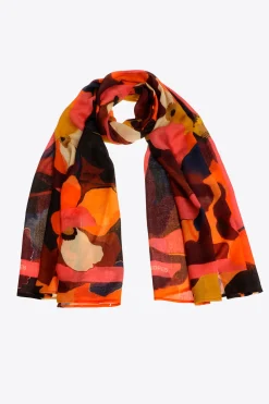 Wollen sjaal met bloemenprint