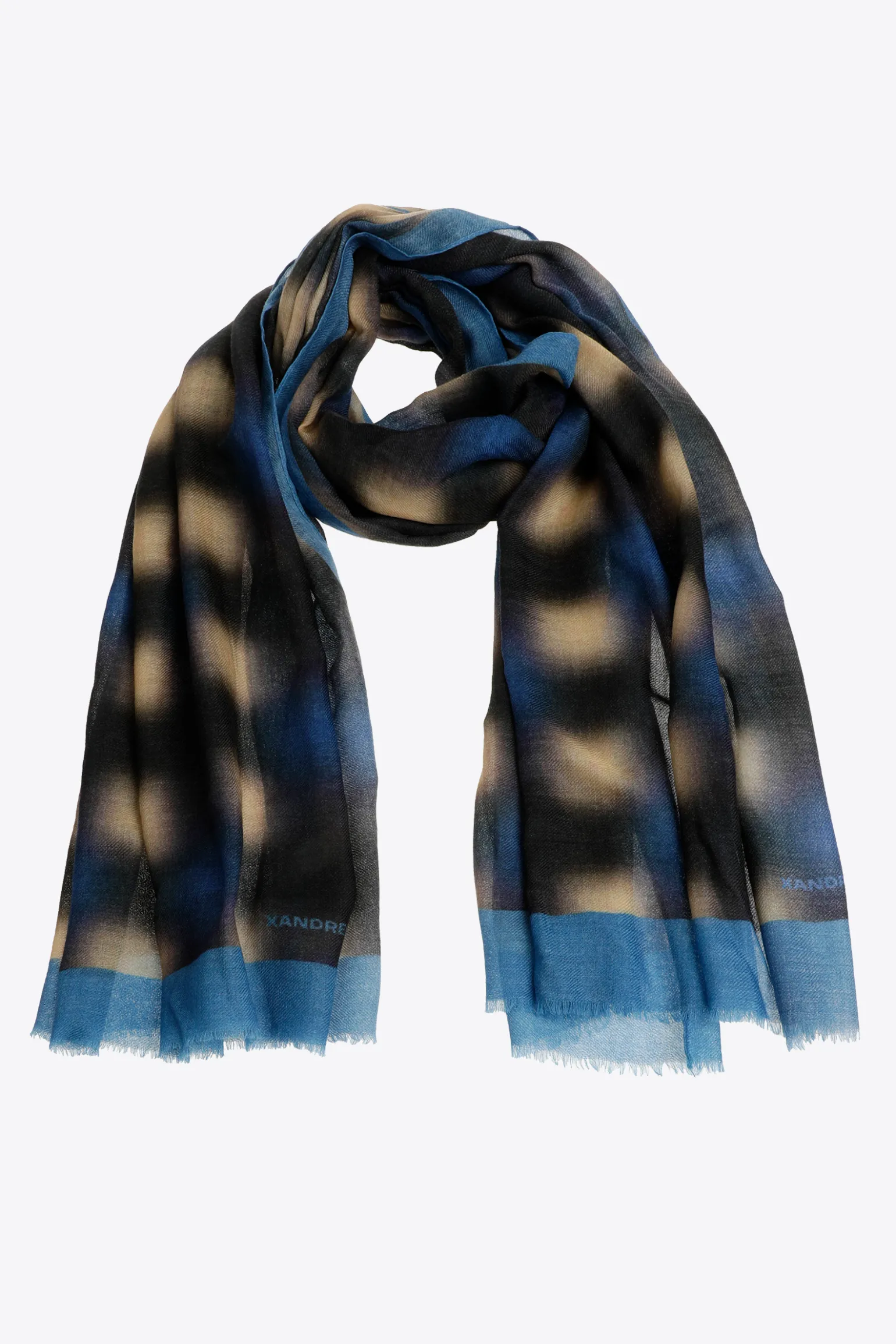 Wollen sjaal met blurred print