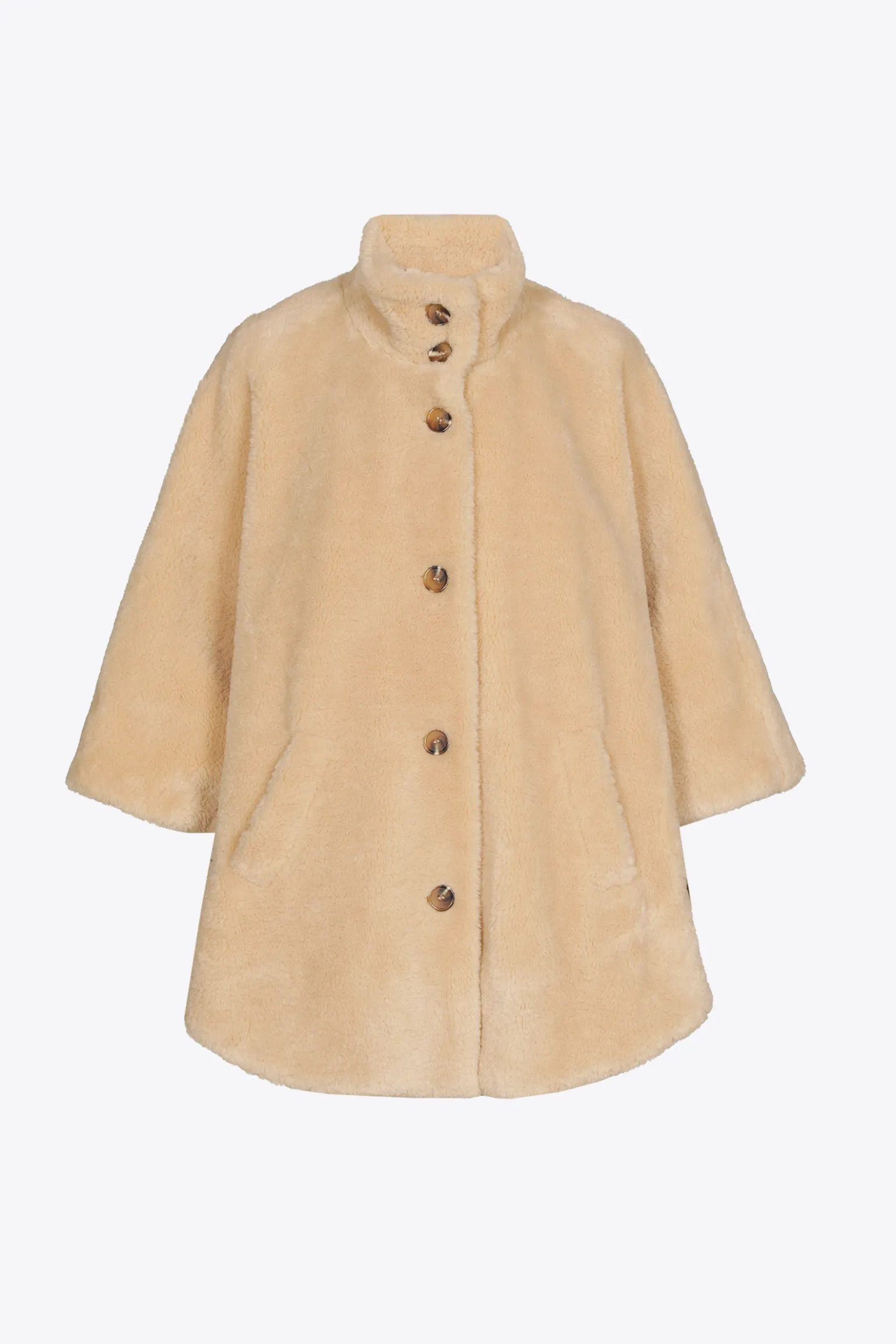 Zachte poncho in teddystof