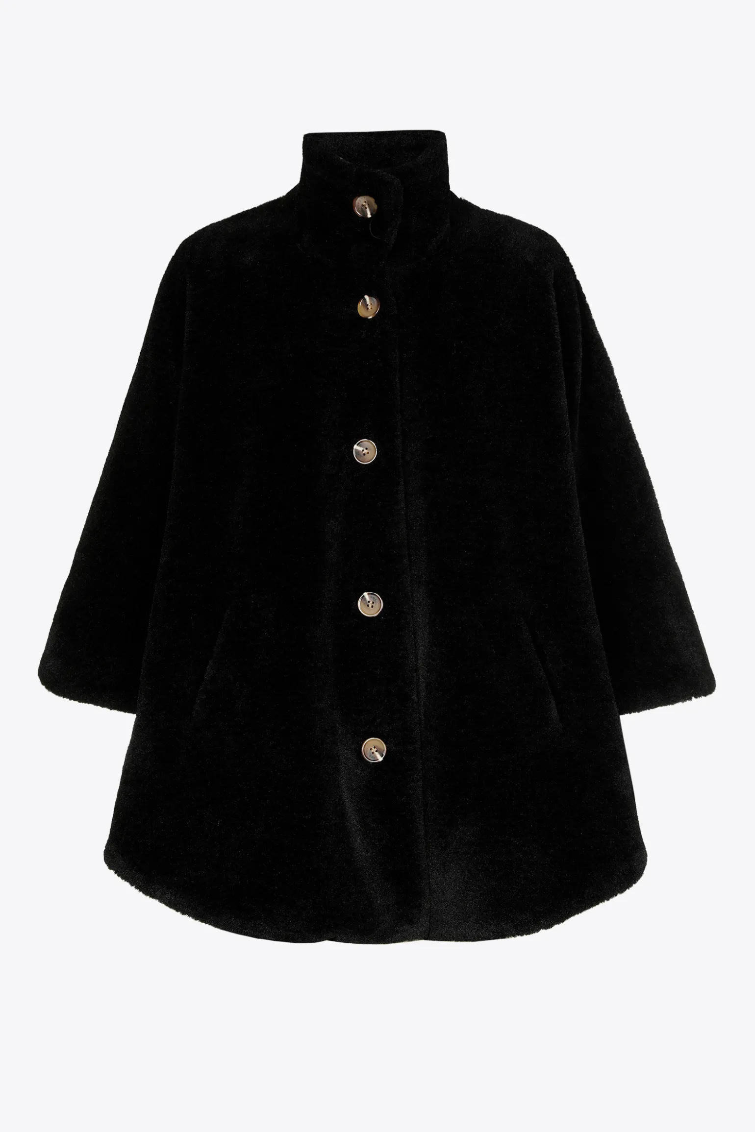 Zachte poncho in teddystof