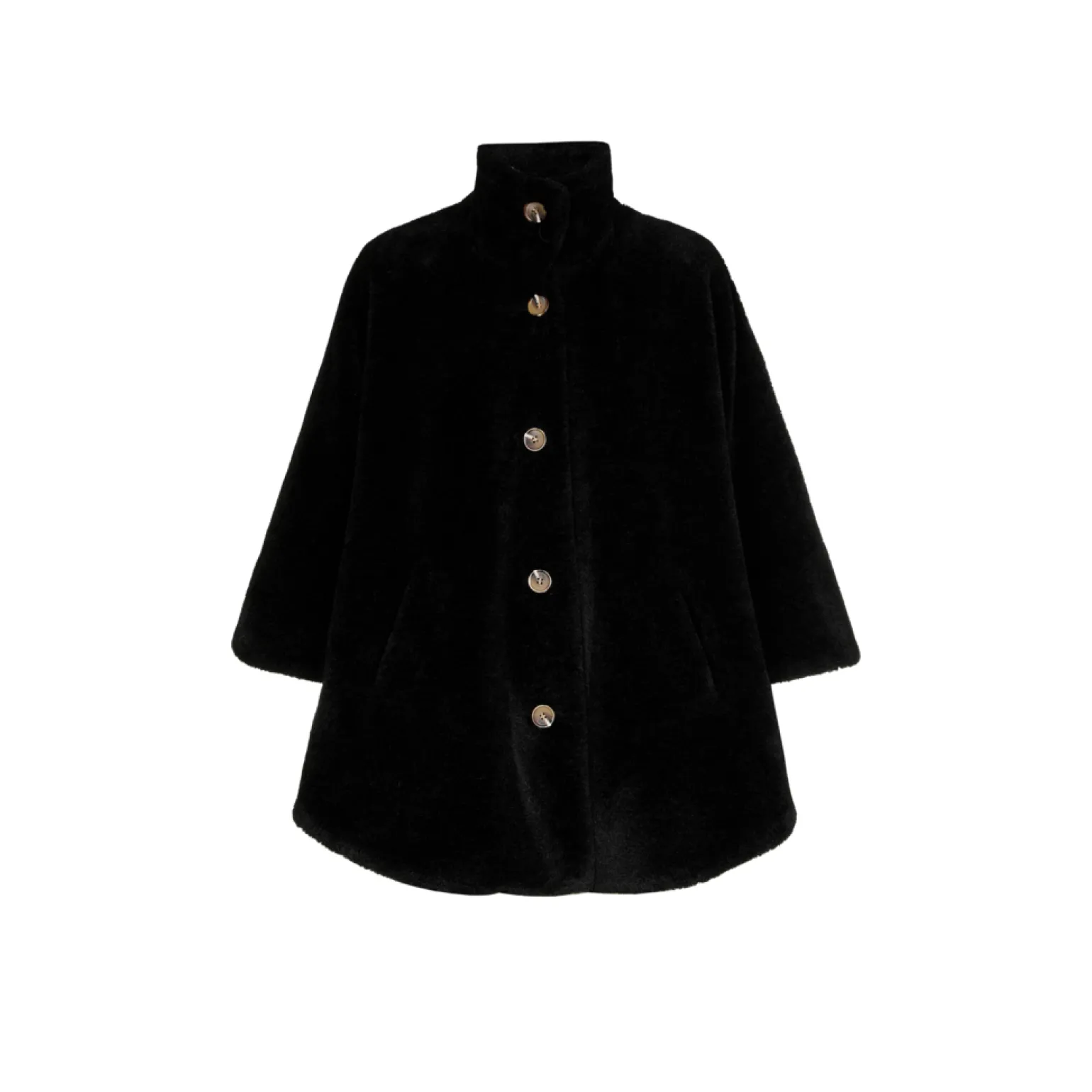 Zachte poncho in teddystof
