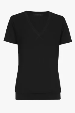 Zwart T-shirt met V-hals