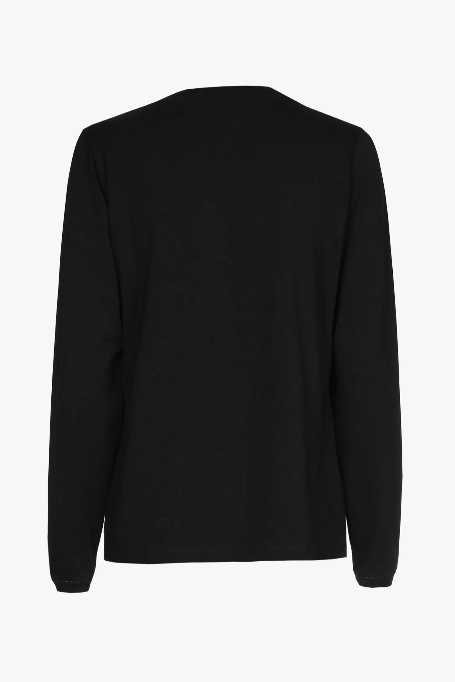 Zwart T-shirt met V-hals en lange mouwen